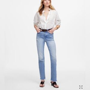 Madewell The Curvy MID-RISE 90’s Straight Leg Blue Jeans Size 29